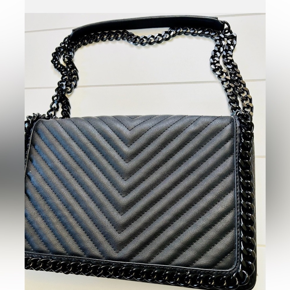 Aldo Quilted Black Chain Shoulder Bag
